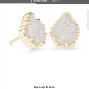 White Kendra Scott drusy earrings